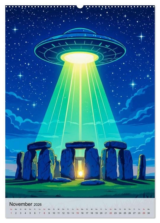 Produktbild: Wir sind nicht allein - UFO-Mythen (Wandkalender 2026 DIN A2 hoch), CALVENDO Monatskalender