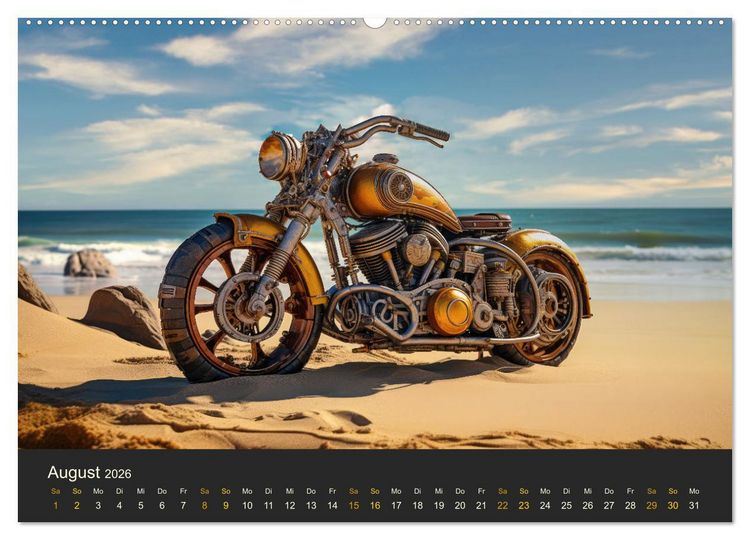 Produktbild: Steampunk Motorr&auml;der (Wandkalender 2026 DIN A2 quer), CALVENDO Monatskalender