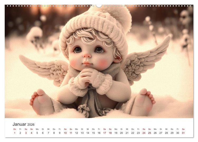 Produktbild: Niedliche Putten (hochwertiger Premium Wandkalender 2026 DIN A2 quer), Kunstdruck in Hochglanz