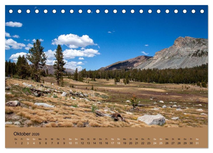 Produktbild: Yosemite, Entlang der Tioga Road (Tischkalender 2026 DIN A5 quer), CALVENDO Monatskalender