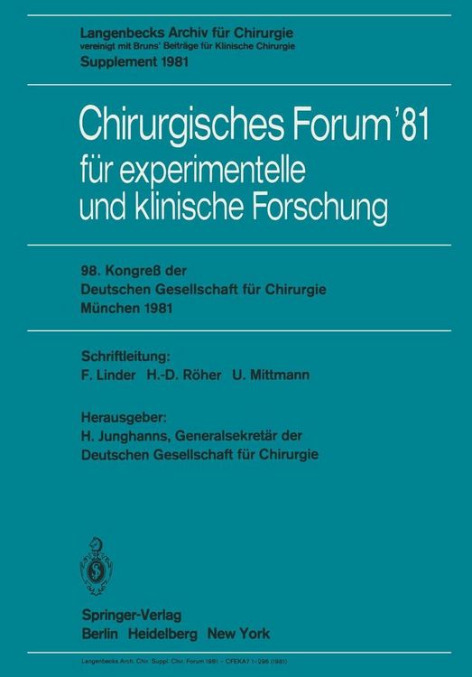Produktbild: Chirurgisches Forum '81 f&uuml;r experimentelle und klinische Forschung