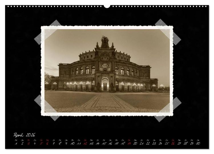 Produktbild: Dresden - Ein Kalender mit Fotografien wie aus einem alten Fotoalbum (hochwertiger Premium Wandkalender 2026 DIN A2 quer), Kunstdruck in Hochglanz
