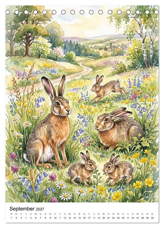 Produktbild: Begegnungen im Wald (Tischkalender 2027 DIN A5 hoch), CALVENDO Monatskalender