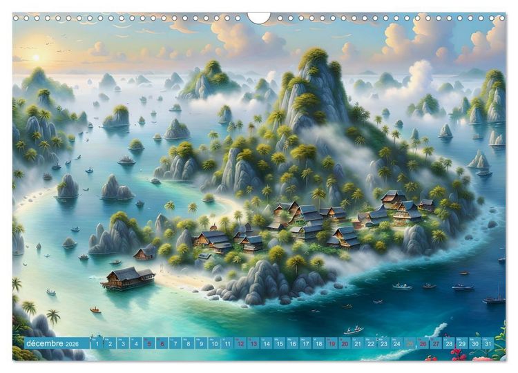 Produktbild: Le paradis de l'archipel (Calendrier mural 2026 DIN A3 vertical), CALVENDO calendrier mensuel