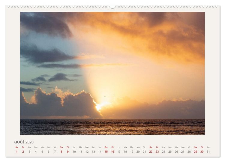 Produktbild: La mer sous le ciel (Calendrier mural 2026 DIN A2 vertical) calendrier de bureau
