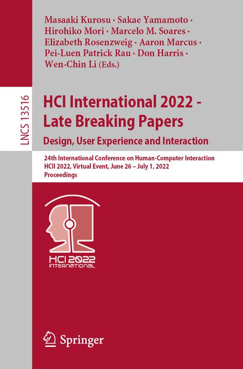 Produktbild: HCI International 2022 - Late Breaking Papers. Design, User Experience and Interaction