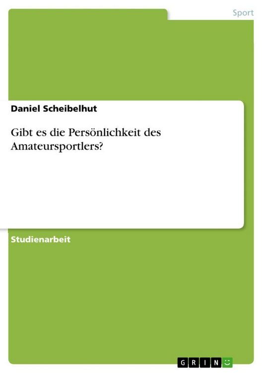 Produktbild: Gibt es die Pers&ouml;nlichkeit des Amateursportlers?