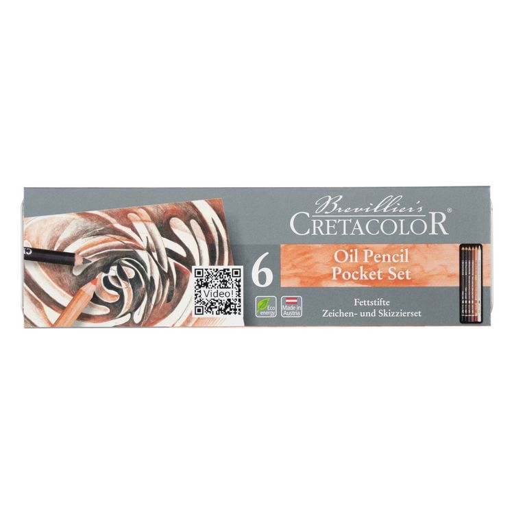 Produktbild: Cretacolor K&uuml;nstlerstifte Oil Pencils Pocket Set, 6er Metalletui