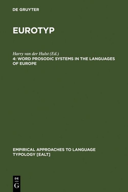 Produktbild: Word Prosodic Systems in the Languages of Europe