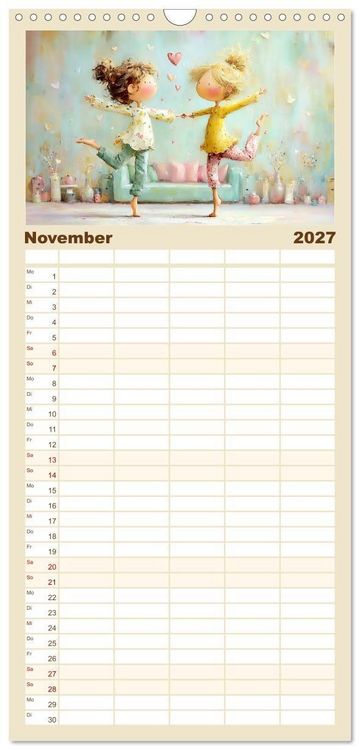 Produktbild: Familienplaner 2027 - Herzensmomente. Beste Freundinnen in Liebe verbunden mit 5 Spalten (Wandkalender, 21 x 45 cm) CALVENDO