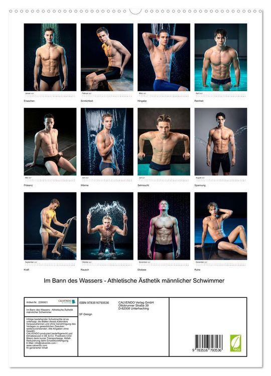 Produktbild: Im Bann des Wassers - Athletische &Auml;sthetik m&auml;nnlicher Schwimmer (hochwertiger Premium Wandkalender 2027 DIN A2 hoch), Kunstdruck in Hochglanz