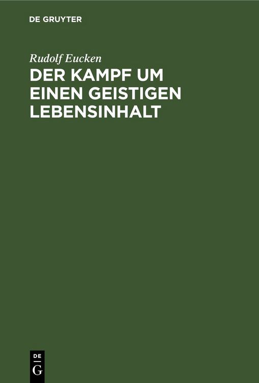 Produktbild: Der Kampf um einen geistigen Lebensinhalt