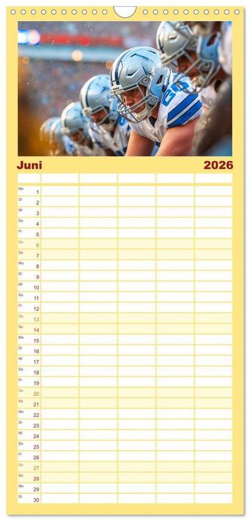 Produktbild: Familienplaner 2026 - American Football - Touchdown durchs Jahr mit 5 Spalten (Wandkalender, 21 x 45 cm) CALVENDO