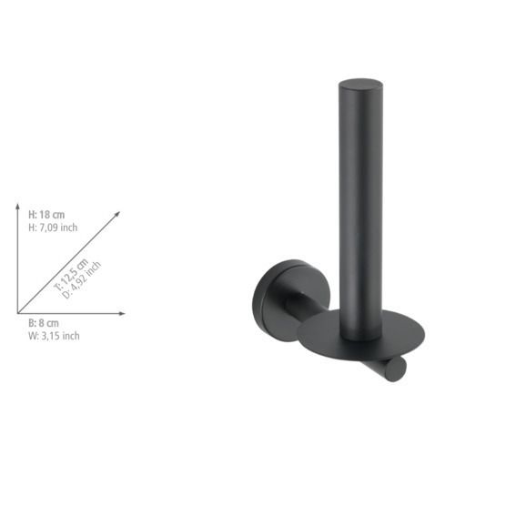 Produktbild: Toilettenpapier-Ersatzrollenhalter Mod. Bosio Black, rostfrei