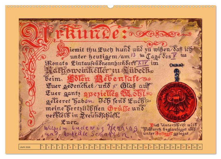 Produktbild: Gru&szlig; aus L&uuml;beck (hochwertiger Premium Wandkalender 2026 DIN A2 quer), Kunstdruck in Hochglanz