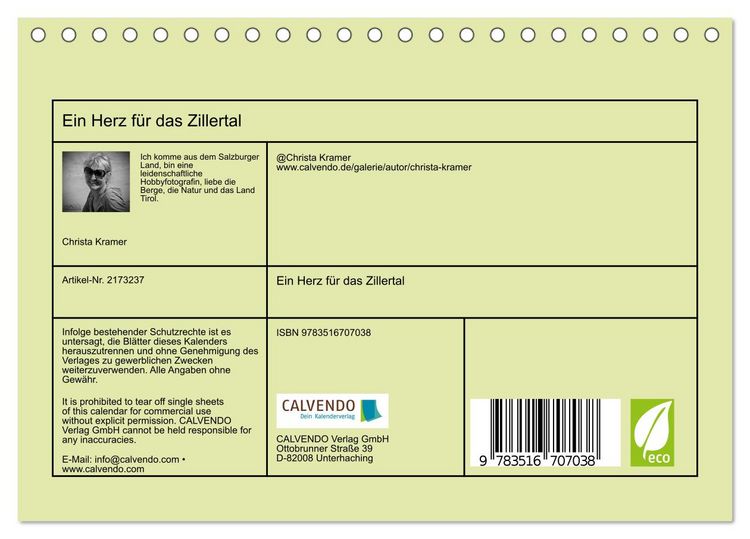 Produktbild: Ein Herz f&uuml;r das Zillertal (Tischkalender 2026 DIN A5 quer), CALVENDO Monatskalender