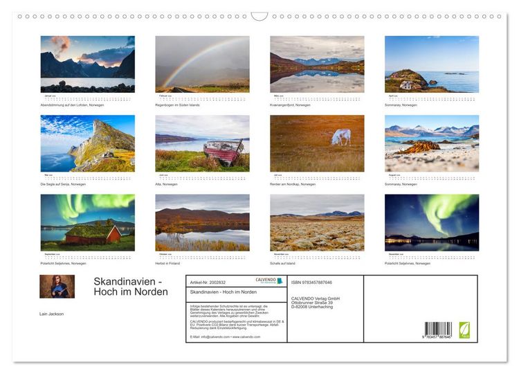 Produktbild: Skandinavien - Hoch im Norden (Wandkalender 2026 DIN A2 quer), CALVENDO Monatskalender