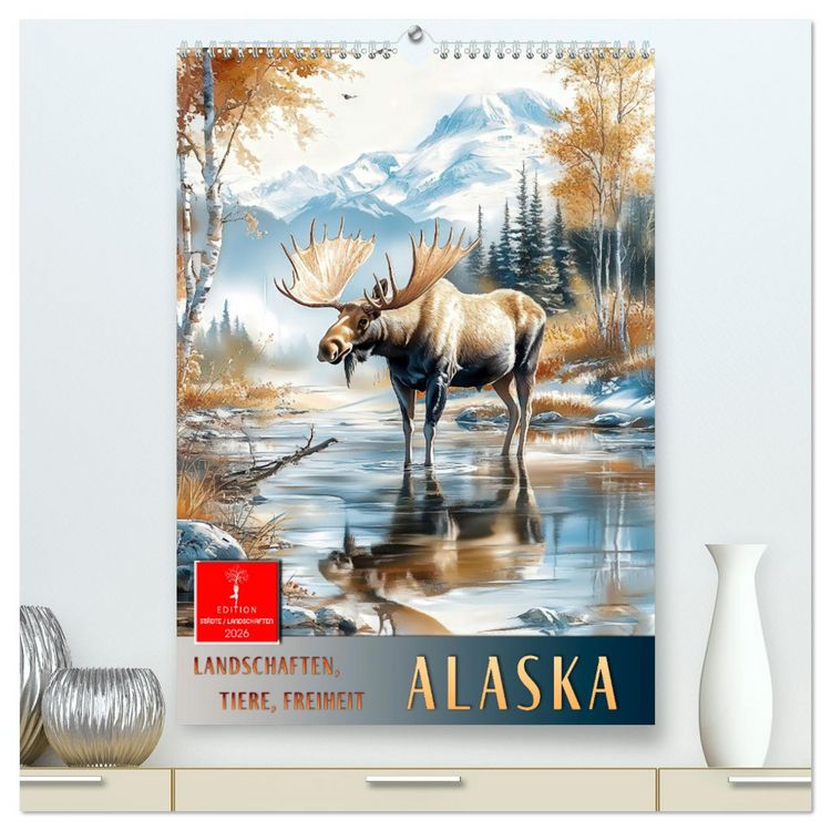 Produktbild: Alaska - Landschaften, Tiere, Freiheit (hochwertiger Premium Wandkalender 2026 DIN A2 hoch), Kunstdruck in Hochglanz