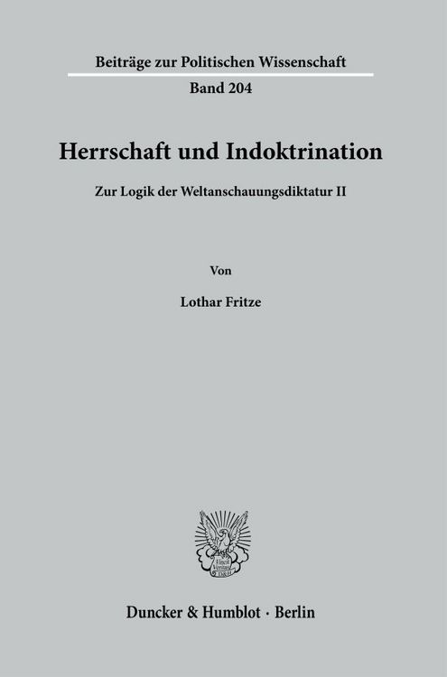 Produktbild: Herrschaft und Indoktrination.