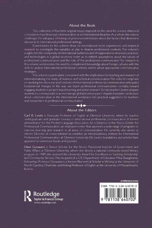Produktbild: Exploring the Rhetoric of International Professional Communication