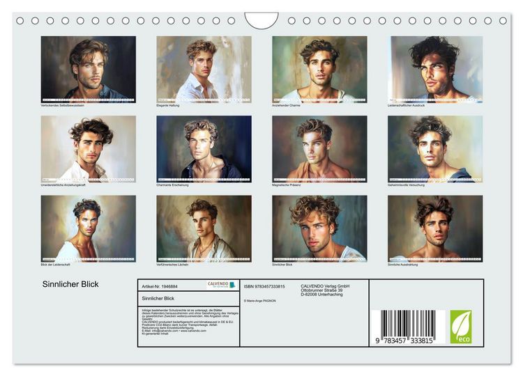 Produktbild: Sinnlicher Blick (Wandkalender 2026 DIN A4 quer), CALVENDO Monatskalender