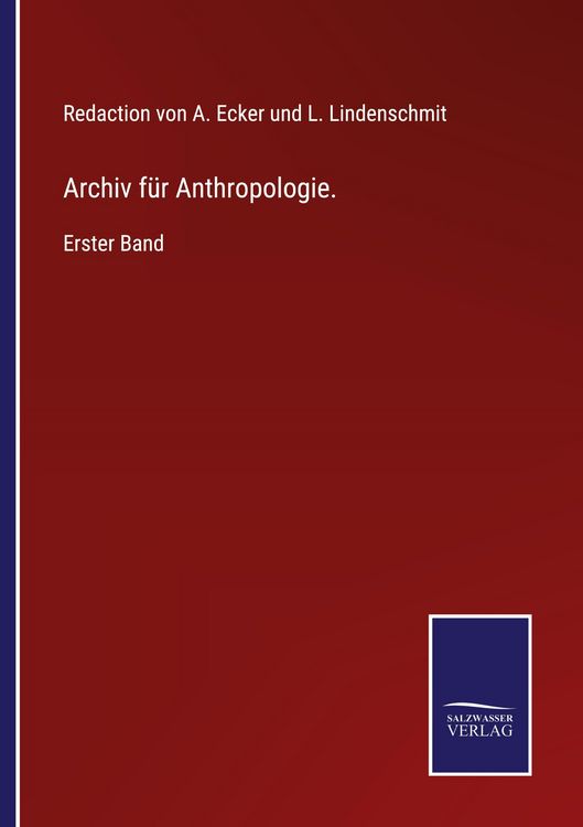 Produktbild: Archiv f&uuml;r Anthropologie.