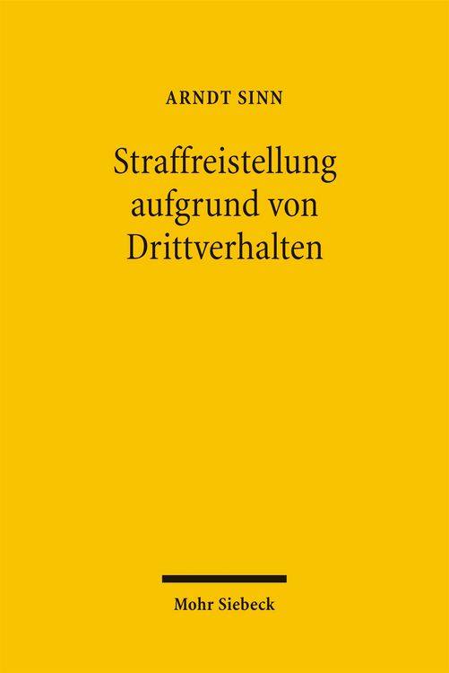 Produktbild: Straffreistellung aufgrund von Drittverhalten