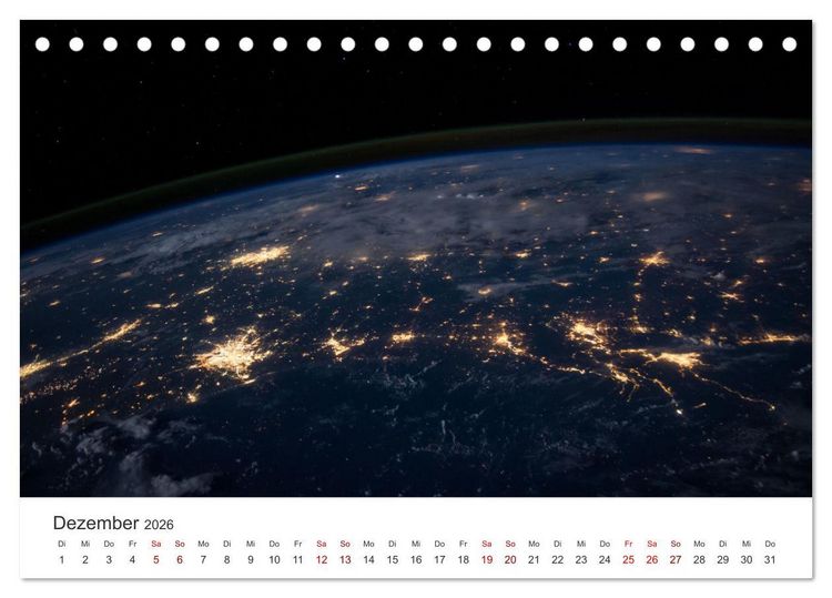Produktbild: Satellitenbilder - Spektakul&auml;re Aufnahmen aus dem Weltall (Tischkalender 2026 DIN A5 quer), CALVENDO Monatskalender