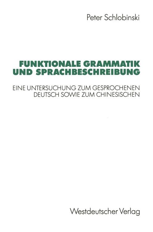 Produktbild: Funktionale Grammatik und Sprachbeschreibung