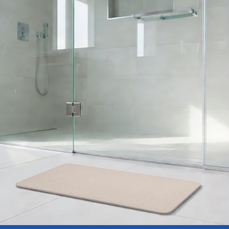 Produktbild: Diatomit Badematte Mod. Simi Ecru, 60 x 39 cm, schnelltrocknend und rutschsicher
