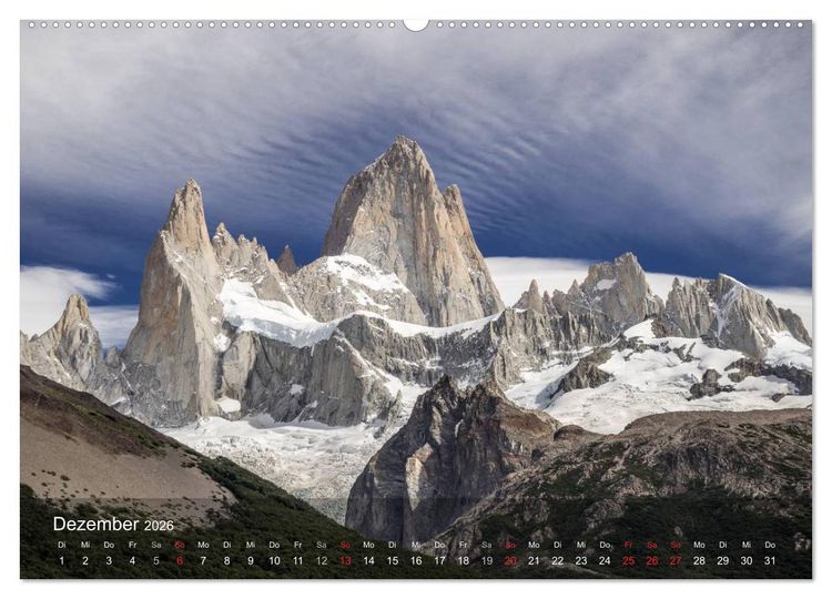 Produktbild: Majest&auml;tische Bergwelten Cerro Torre & Fitzroy Patagonien (hochwertiger Premium Wandkalender 2026 DIN A2 quer), Kunstdruck in Hochglanz