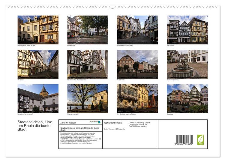 Produktbild: Stadtansichten, Linz am Rhein die bunte Stadt (hochwertiger Premium Wandkalender 2026 DIN A2 quer), Kunstdruck in Hochglanz