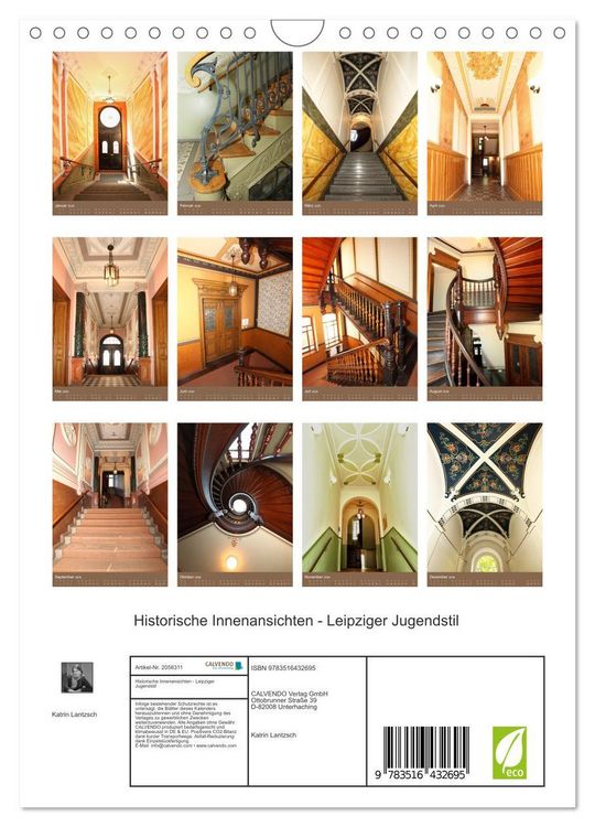 Produktbild: Historische Innenansichten - Leipziger Jugendstil (Wandkalender 2026 DIN A4 hoch), CALVENDO Monatskalender