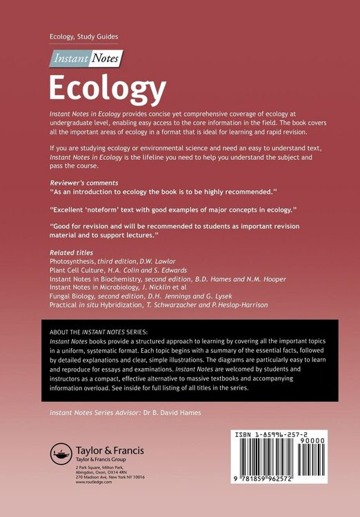 Produktbild: BIOS Instant Notes in Ecology