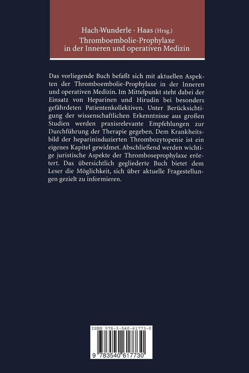 Produktbild: Thromboembolie-Prophylaxe in der Inneren und operativen Medizin