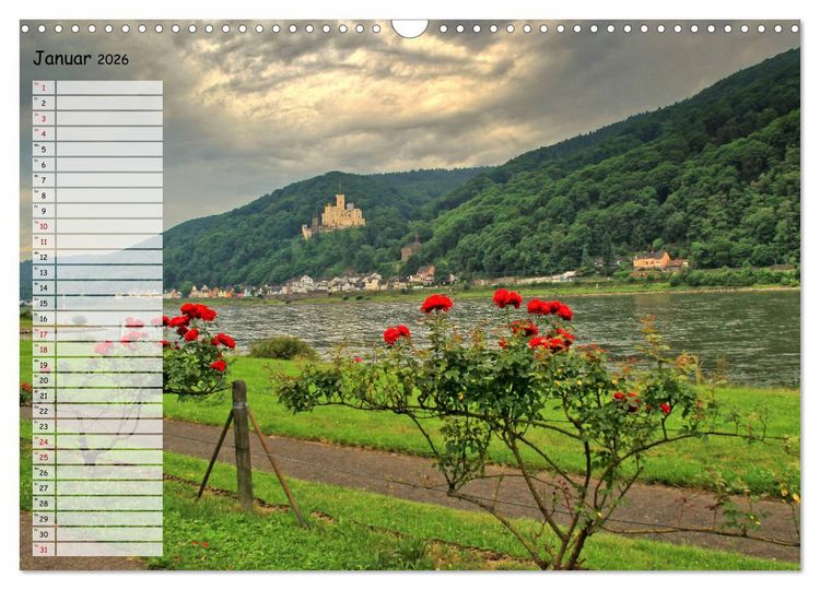 Produktbild: Von Lahnstein bis R&uuml;desheim - Am wundersch&ouml;nen Mittelrhein (Wandkalender 2026 DIN A3 quer), CALVENDO Monatskalender