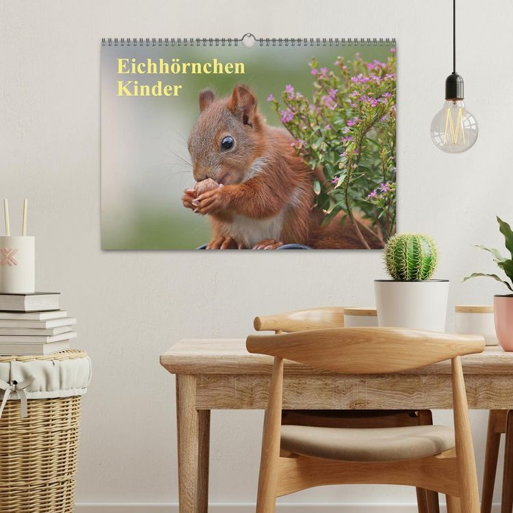 Produktbild: Eichh&ouml;rnchen Kinder (Wandkalender 2026 DIN A3 quer), CALVENDO Monatskalender
