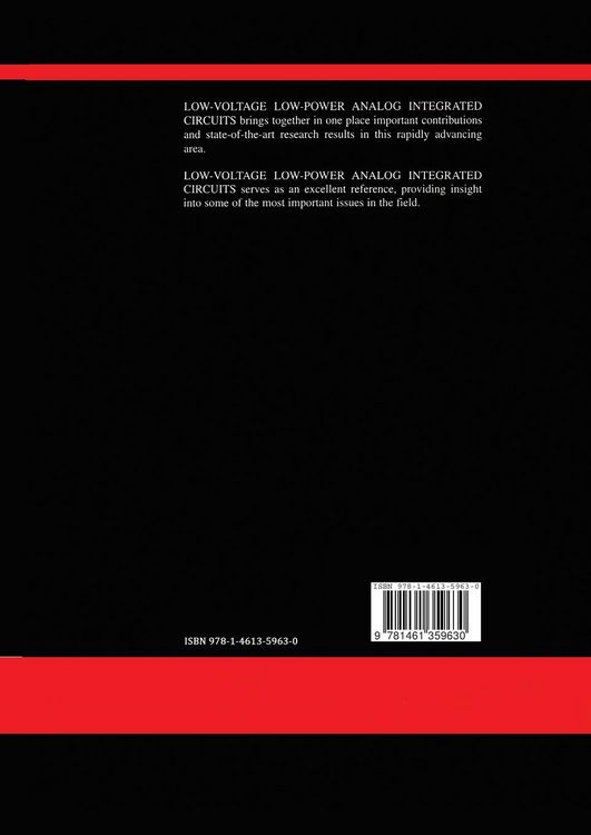 Produktbild: Low-Voltage Low-Power Analog Integrated Circuits