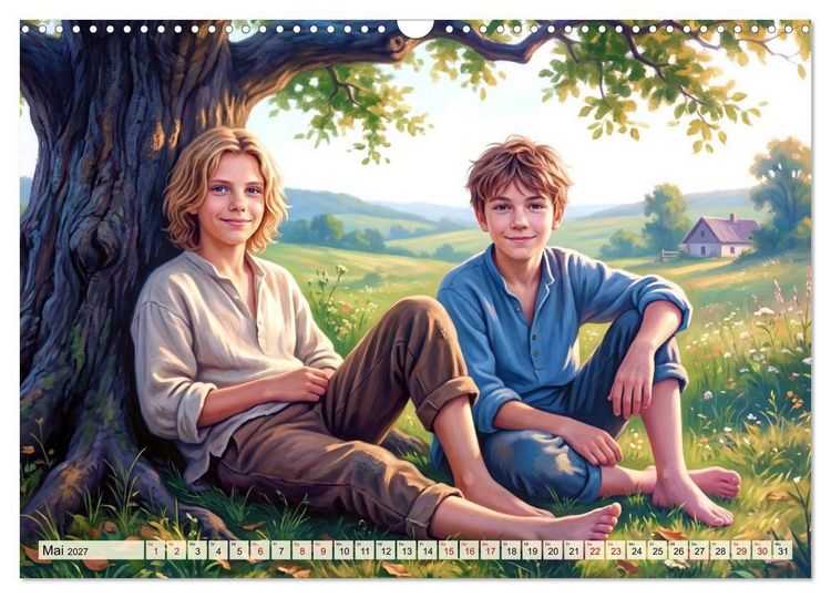 Produktbild: Gl&uuml;ckliche Kindertage - Impressionen aus vergangen Zeiten (Wandkalender 2027 DIN A3 quer), CALVENDO Monatskalender