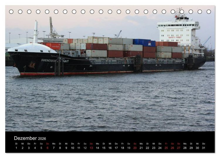 Produktbild: Schiffe im Hamburger Hafen (Tischkalender 2026 DIN A5 quer), CALVENDO Monatskalender
