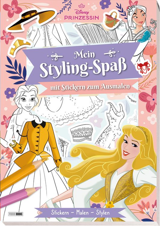 Produktbild: Disney Prinzessin: Mein Styling-Spa&szlig; mit Stickern zum Ausmalen - Stickern - Malen - Stylen