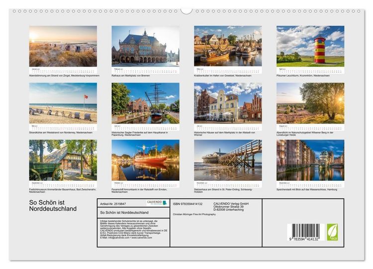 Produktbild: So Sch&ouml;n ist Norddeutschland (hochwertiger Premium Wandkalender 2027 DIN A2 quer), Kunstdruck in Hochglanz
