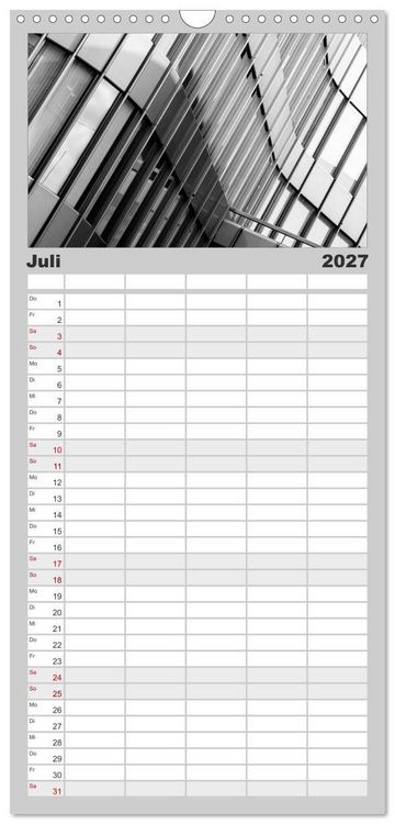 Produktbild: Familienplaner 2027 - Architektur - Fassaden im Detail 2027 mit 5 Spalten (Wandkalender, 21 x 45 cm) CALVENDO