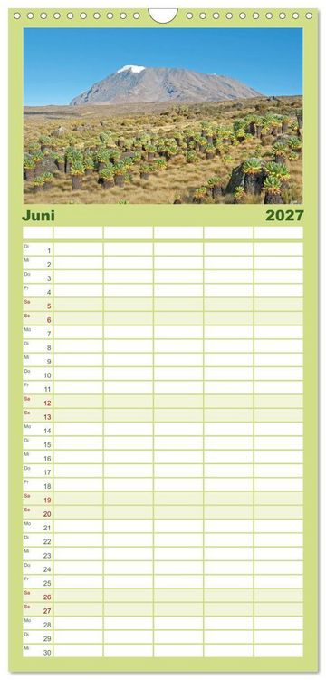 Produktbild: Familienplaner 2027 - Entdeckungen am Kilimandscharo mit 5 Spalten (Wandkalender, 21 x 45 cm) CALVENDO