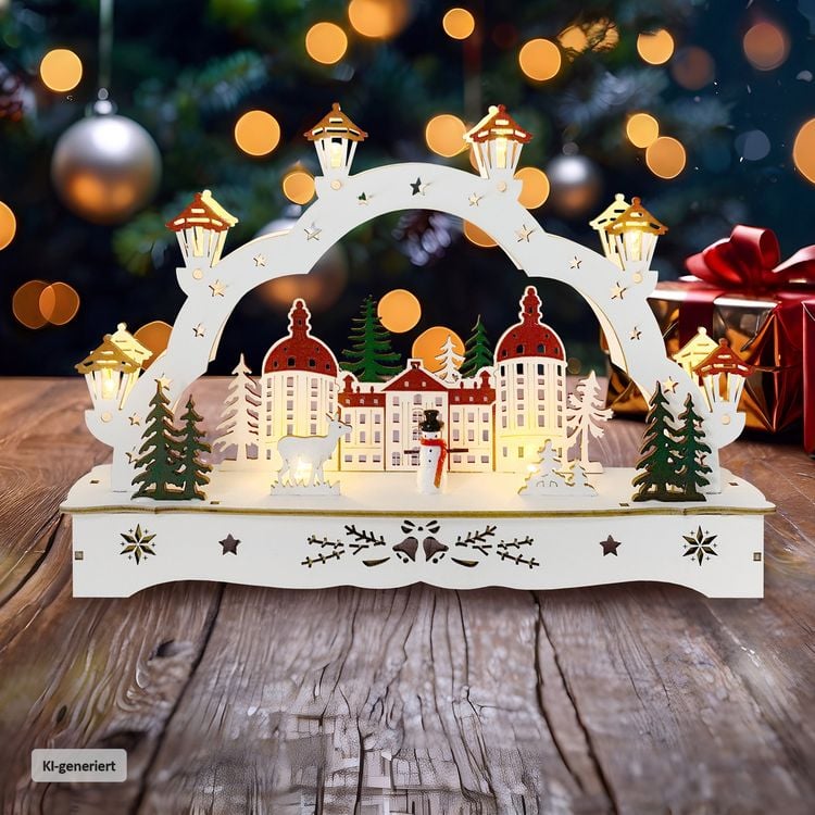 HTI-Living Lichterbogen in modernem Weiß Winterschloss Lichterbogen in modernem Weiß Winterschloss kaufen