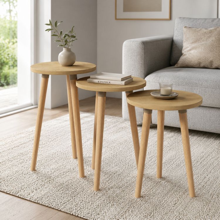 Produktbild: 3-tlg. Beistelltisch Set Rund Barilo 52/47/42 cm