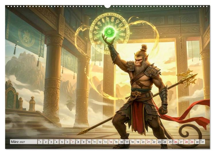 Produktbild: Sun Wukong - Die Reise des Affenk&ouml;nigs (Wandkalender 2027 DIN A2 quer), CALVENDO Monatskalender