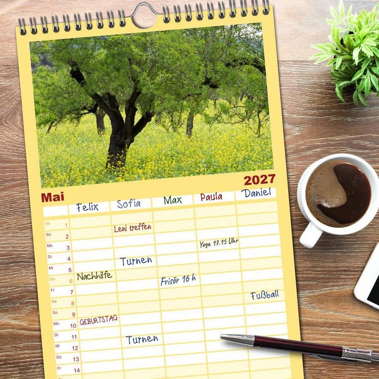 Produktbild: Familienplaner 2027 - Mallorca - Momente einer Reise mit 5 Spalten (Wandkalender, 21 x 45 cm) CALVENDO