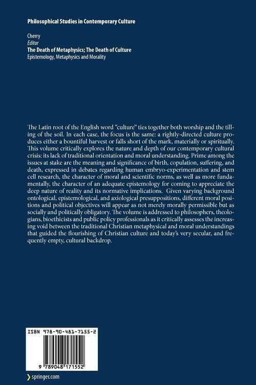 Produktbild: The Death of Metaphysics; The Death of Culture