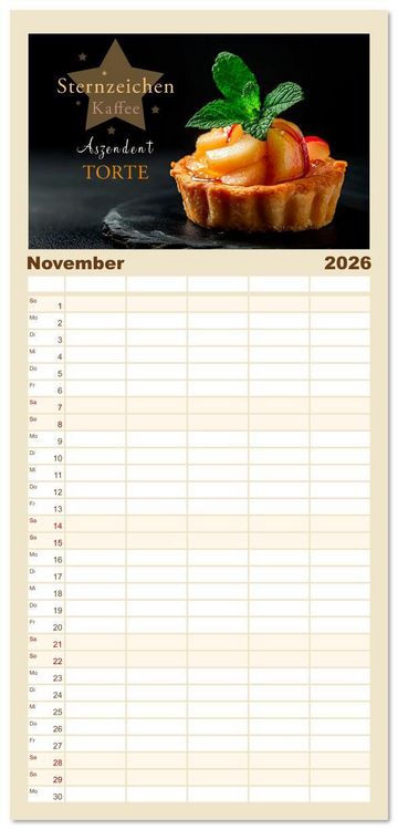 Produktbild: Familienplaner 2026 - Dessert - Liebe auf den ersten Biss mit 5 Spalten (Wandkalender, 21 x 45 cm) CALVENDO